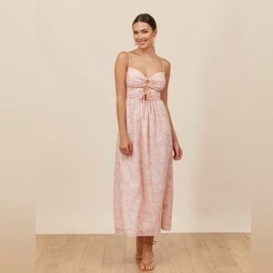 NWT Park & Fifth Wylie Rosa pink & white floral spaghetti strap midi dress